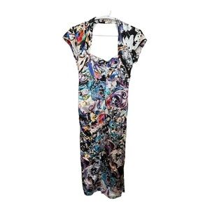 Cache Vibrant Abstract Midi Dress
